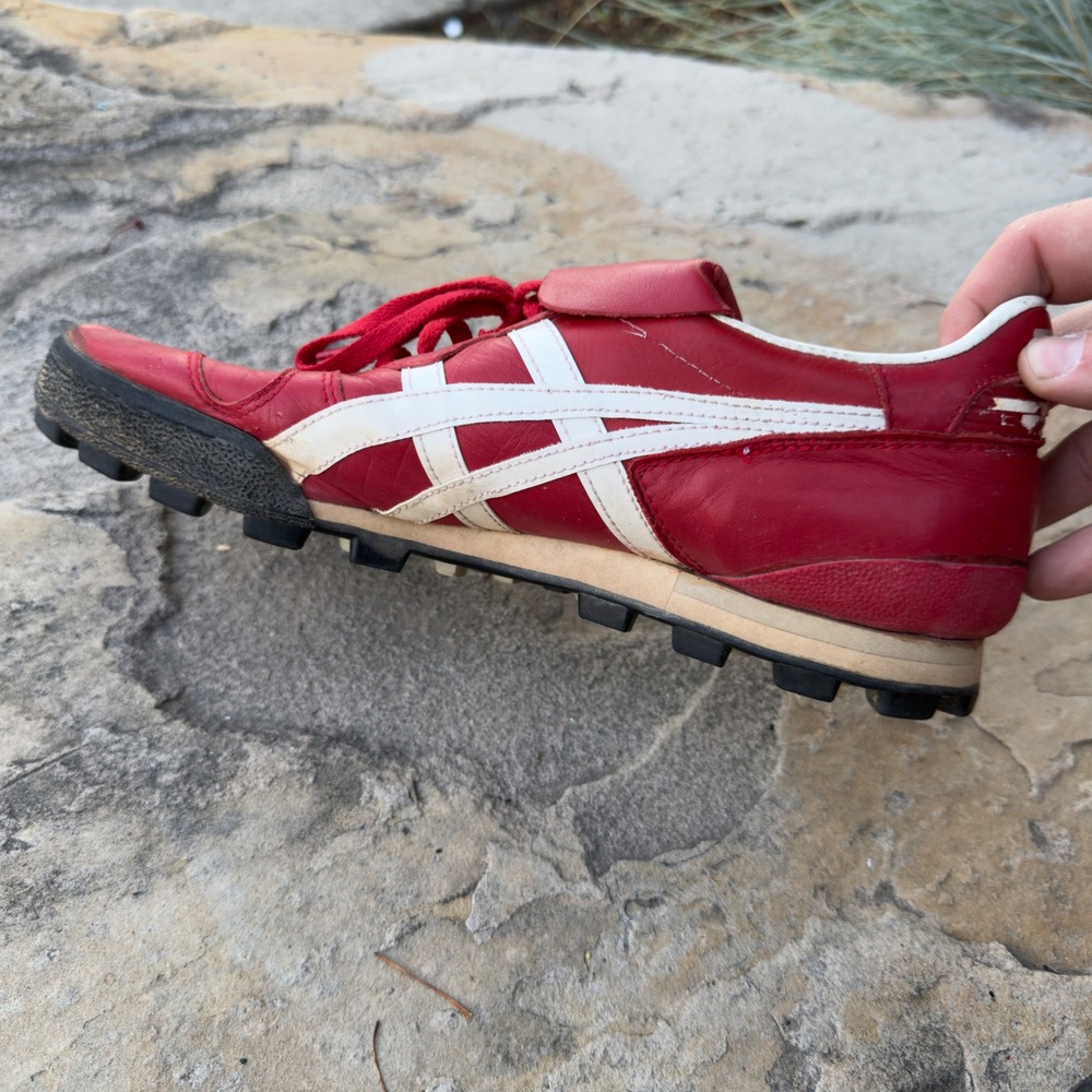 Asics Tiger Onitsuka Soccer Cleats Mens 11 Red White Vintage Turf Shoes - Picture 4 of 10